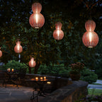 Woven Rattan Pendant Light With Gourd Silhouette, Outdoor Fixture
