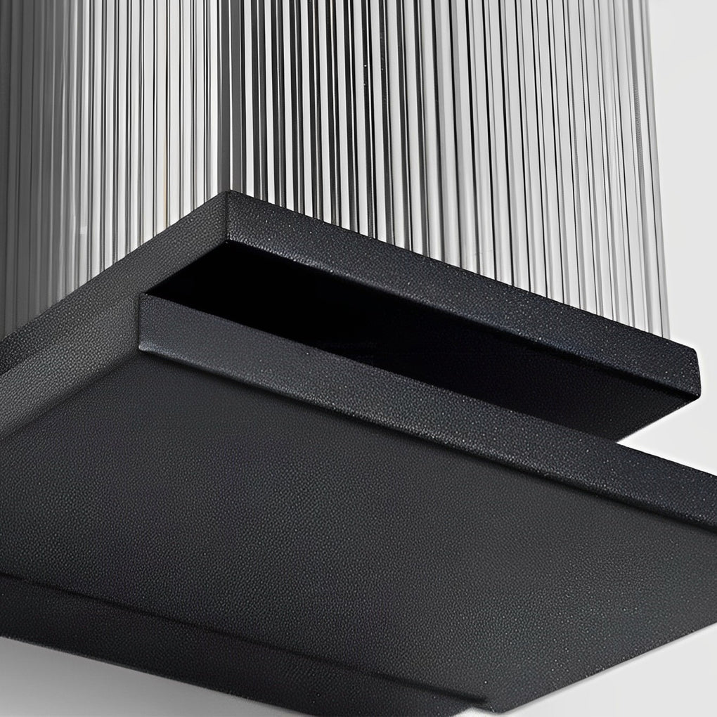 Quenna Modern LED Strip Outdoor Wall Light, Black Stainless Steel Design