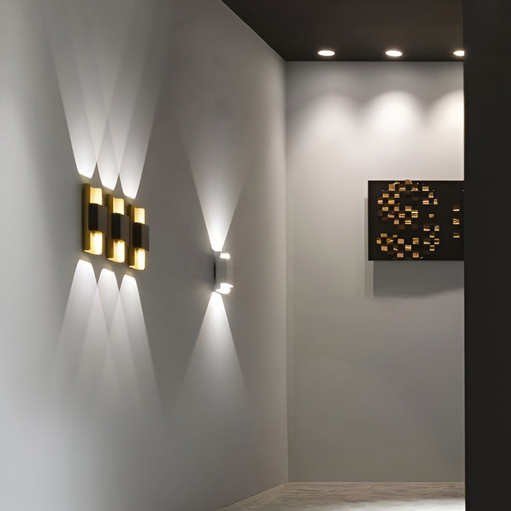 Aluminum Outdoor Wall Lamp, Warm-White COB LED, Glass Shade, 4 Finishes
