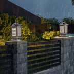 Die-Cast Aluminum Pillar Light, Lantern Shade With 3-Step LED
