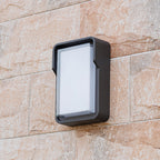 Applique murale LED Stan, aluminium noir flash carré pour l’extérieur  