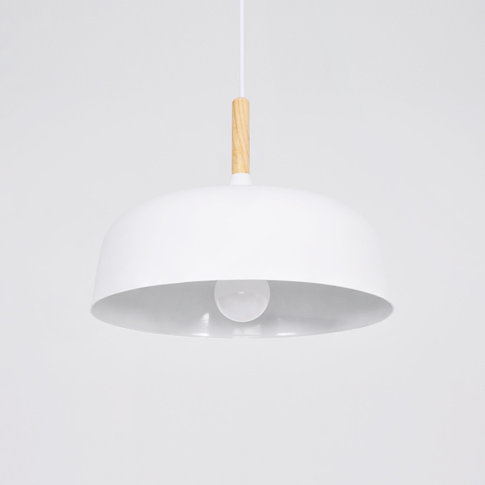 Acorn Pendant Light, Zinc Alloy Shade, Solid Oak Base, E27