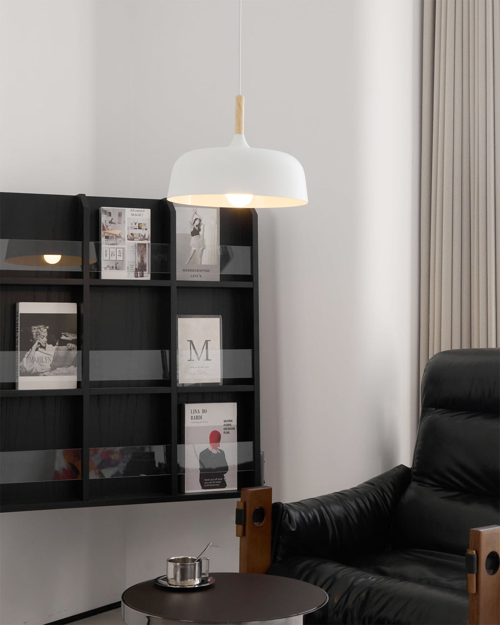 Acorn Pendant Light, Zinc Alloy Shade, Solid Oak Base, E27