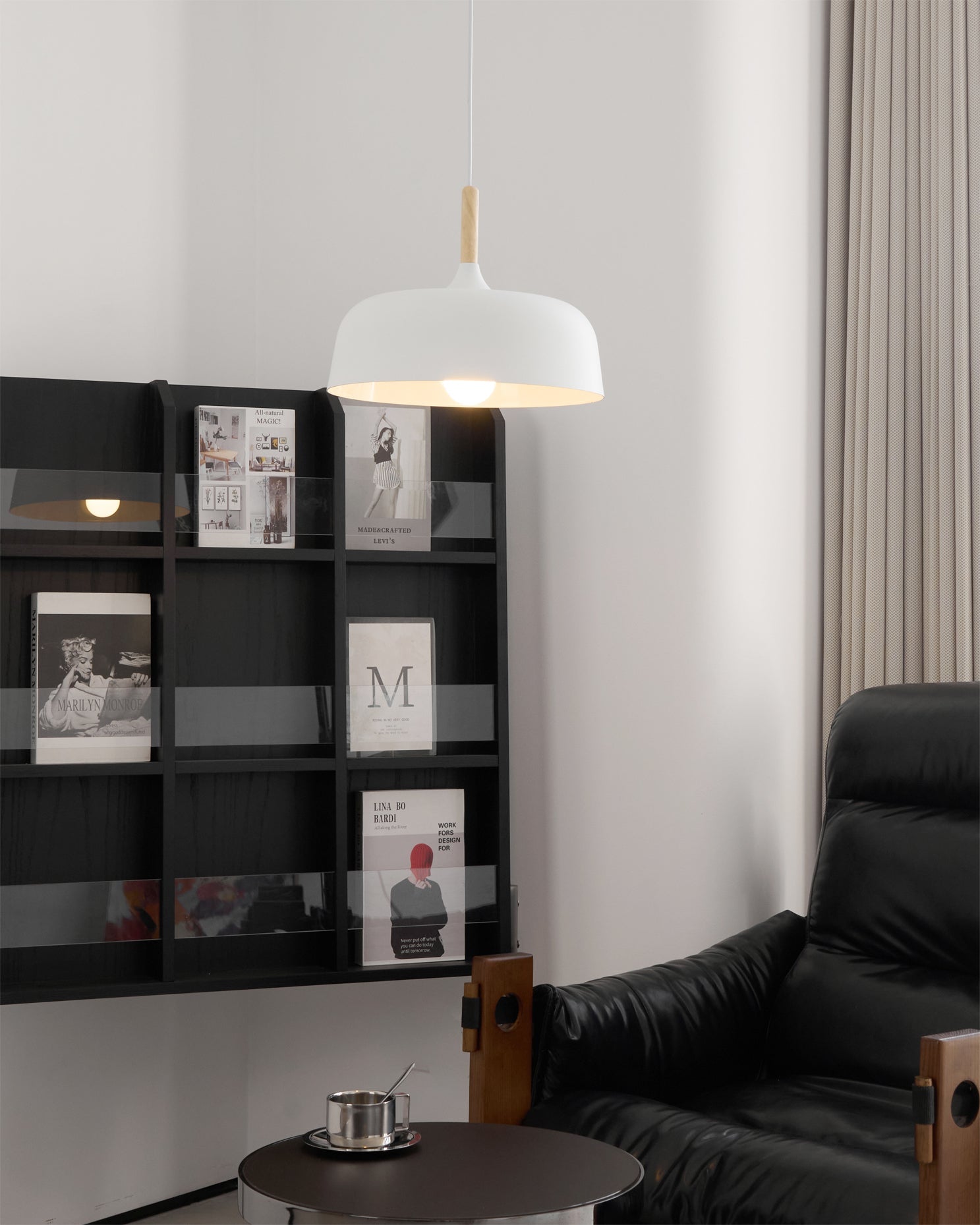 Acorn Pendant Light, Zinc Alloy Shade, Solid Oak Base, E27