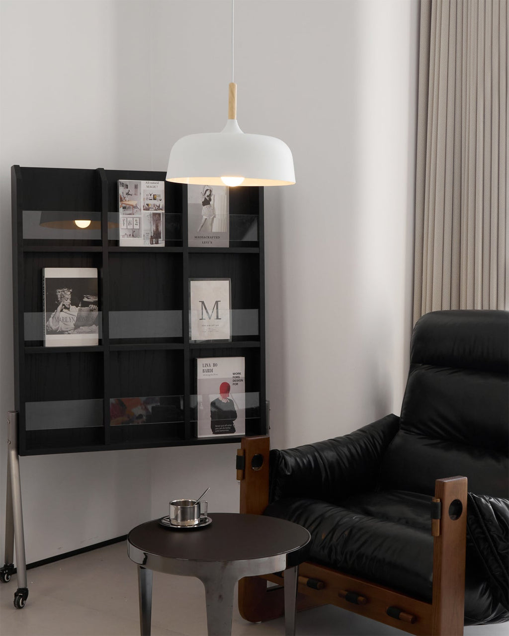 Acorn Pendant Light, Zinc Alloy Shade, Solid Oak Base, E27