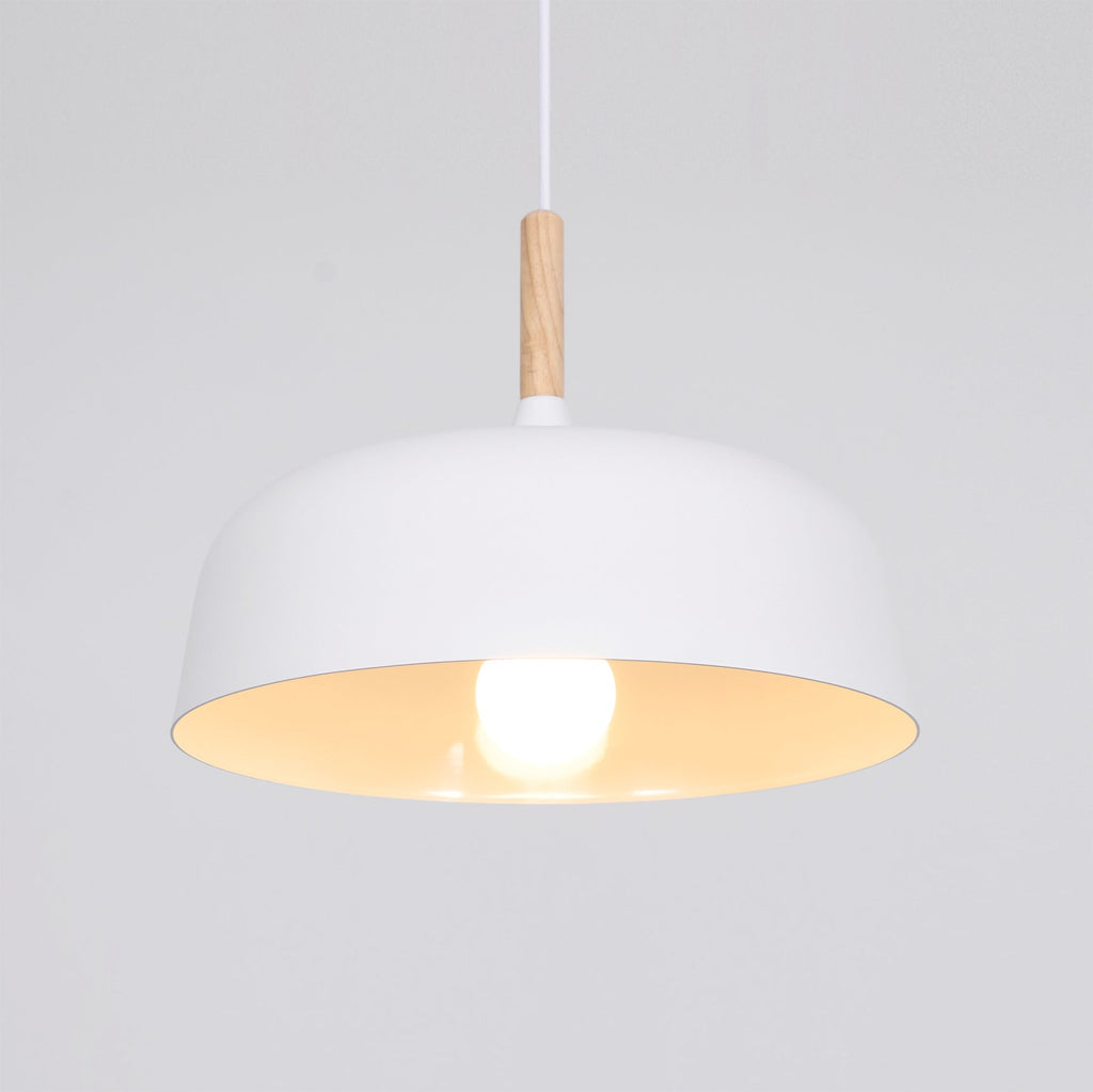 Acorn Pendant Light, Zinc Alloy Shade, Solid Oak Base, E27