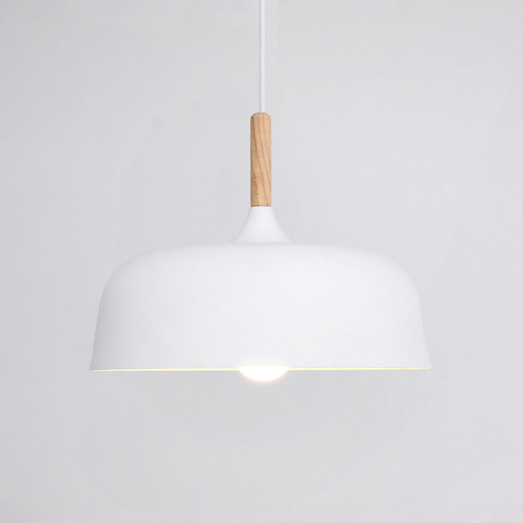 Acorn Pendant Light, Zinc Alloy Shade, Solid Oak Base, E27