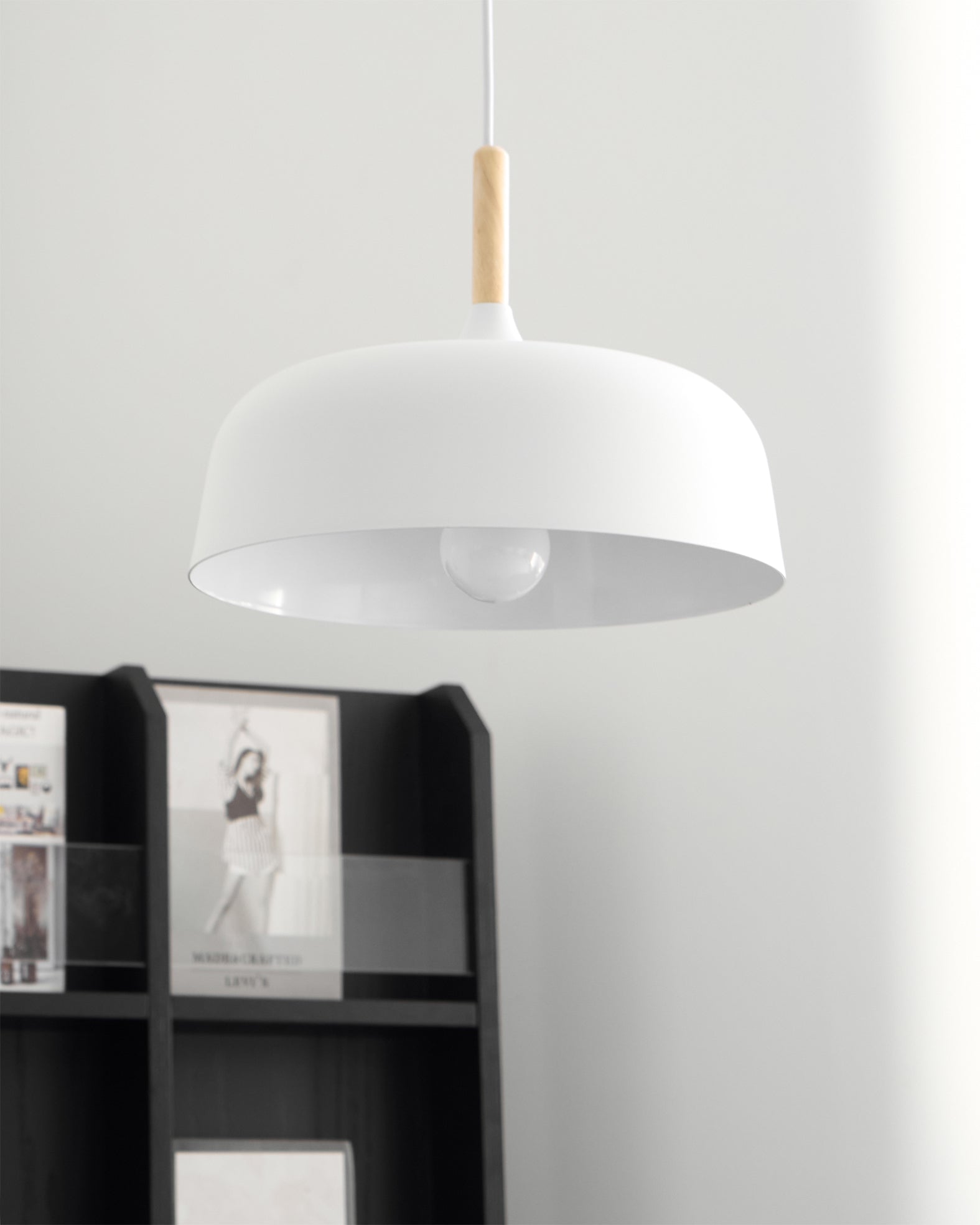 Acorn Pendant Light, Zinc Alloy Shade, Solid Oak Base, E27