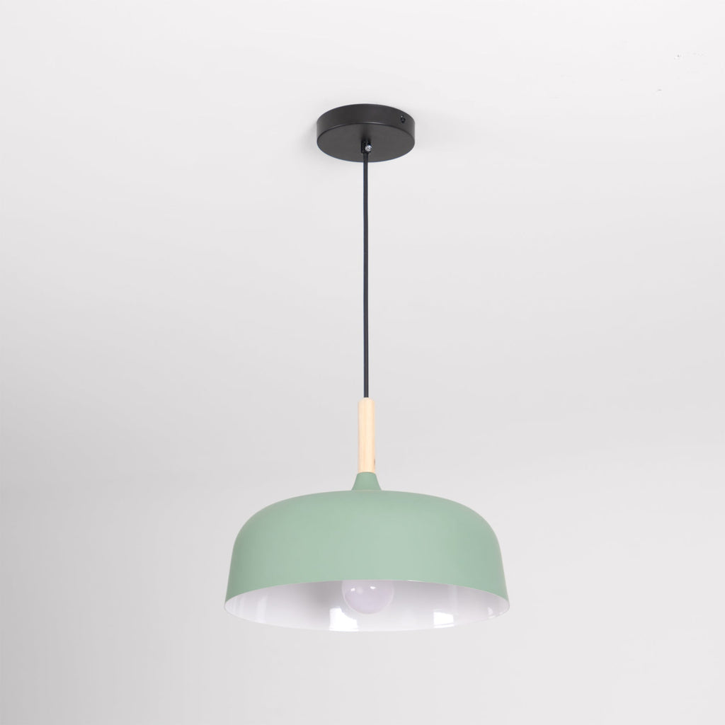 Acorn Pendant Light, Zinc Alloy Shade, Solid Oak Base, E27