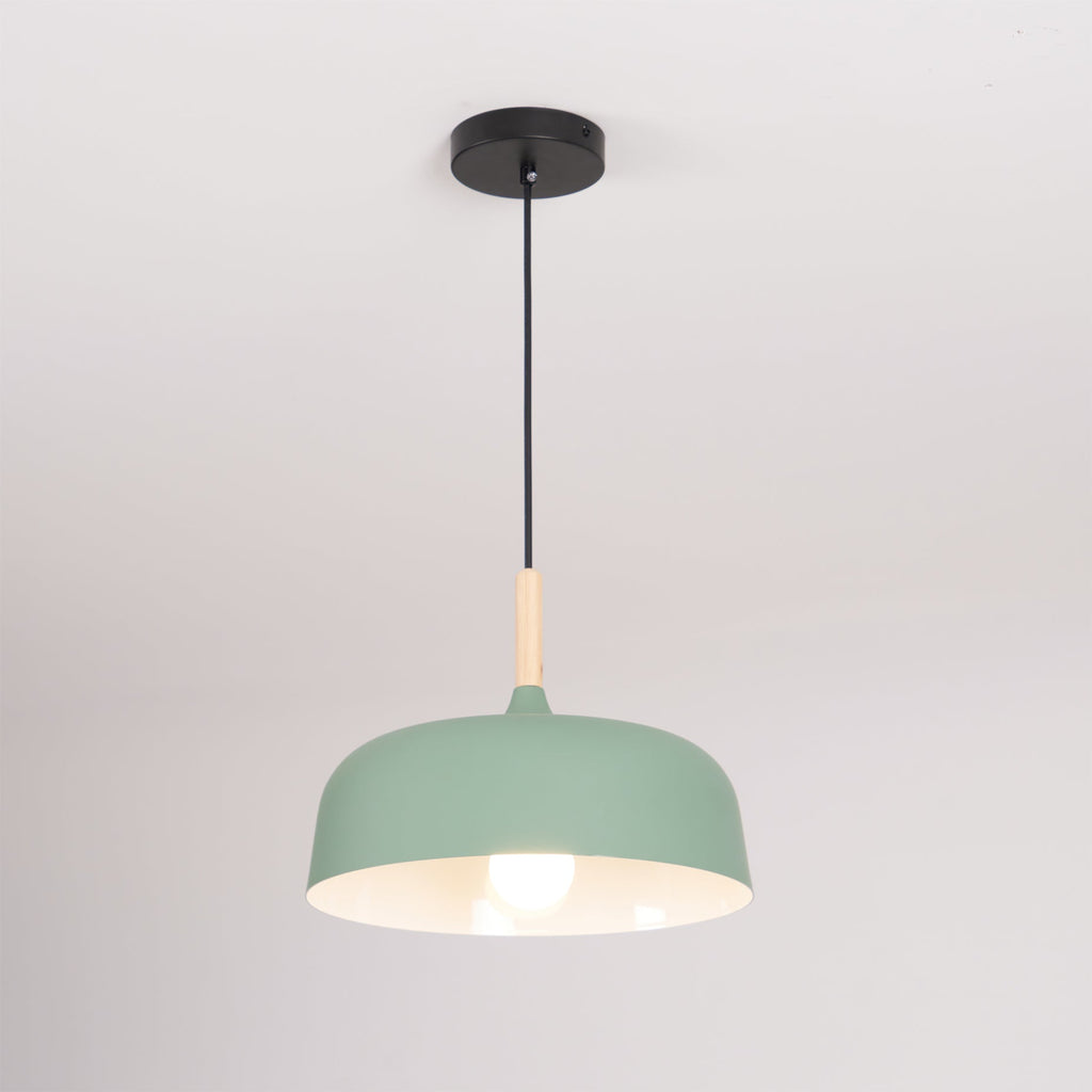 Acorn Pendant Light, Zinc Alloy Shade, Solid Oak Base, E27