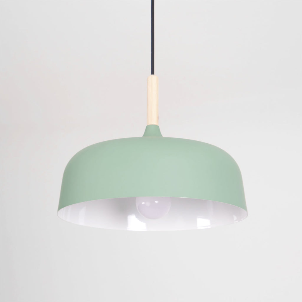 Acorn Pendant Light, Zinc Alloy Shade, Solid Oak Base, E27
