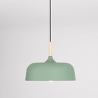 Acorn Pendant Light, Zinc Alloy Shade, Solid Oak Base, E27