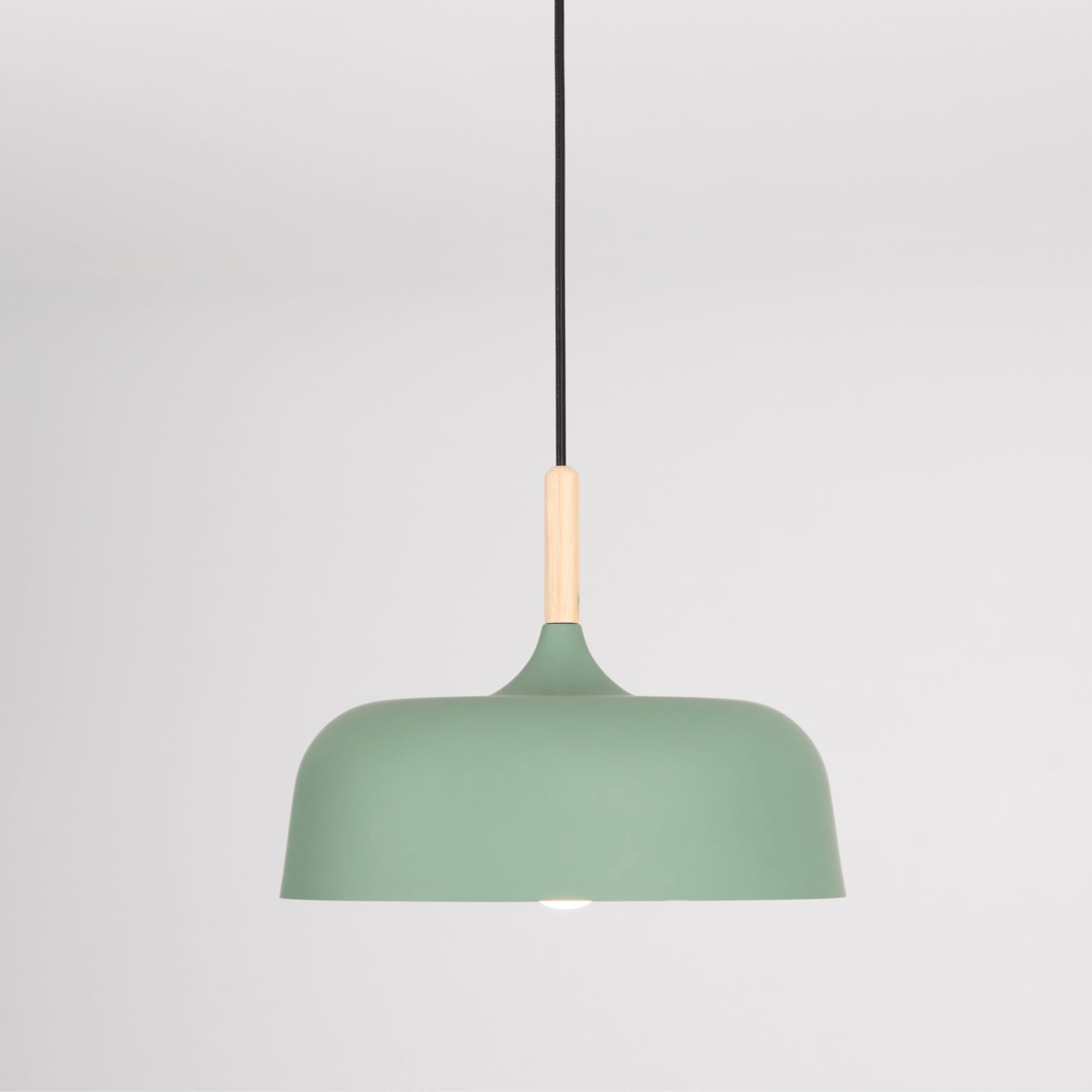 Acorn Pendant Light, Zinc Alloy Shade, Solid Oak Base, E27