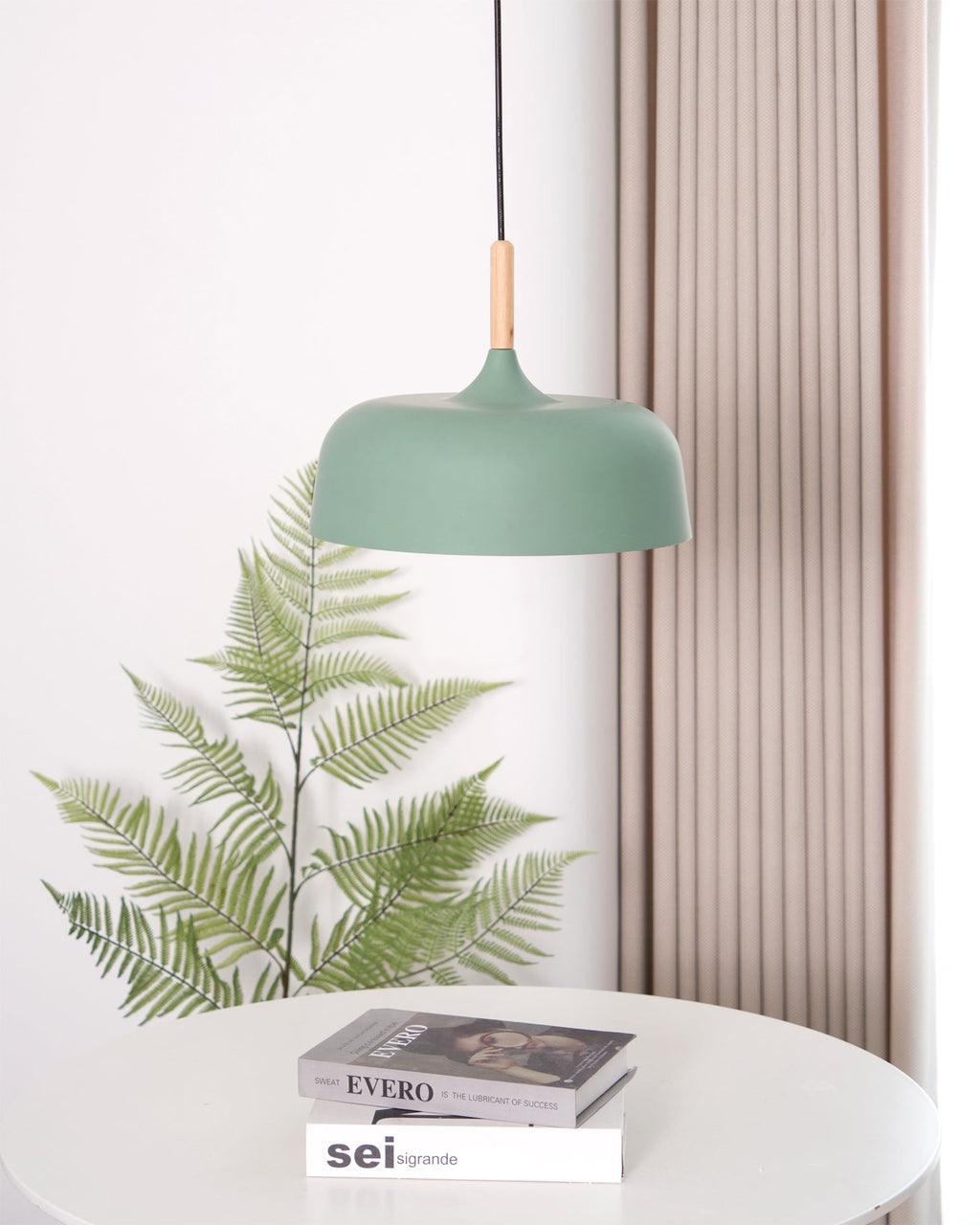 Acorn Pendant Light, Zinc Alloy Shade, Solid Oak Base, E27