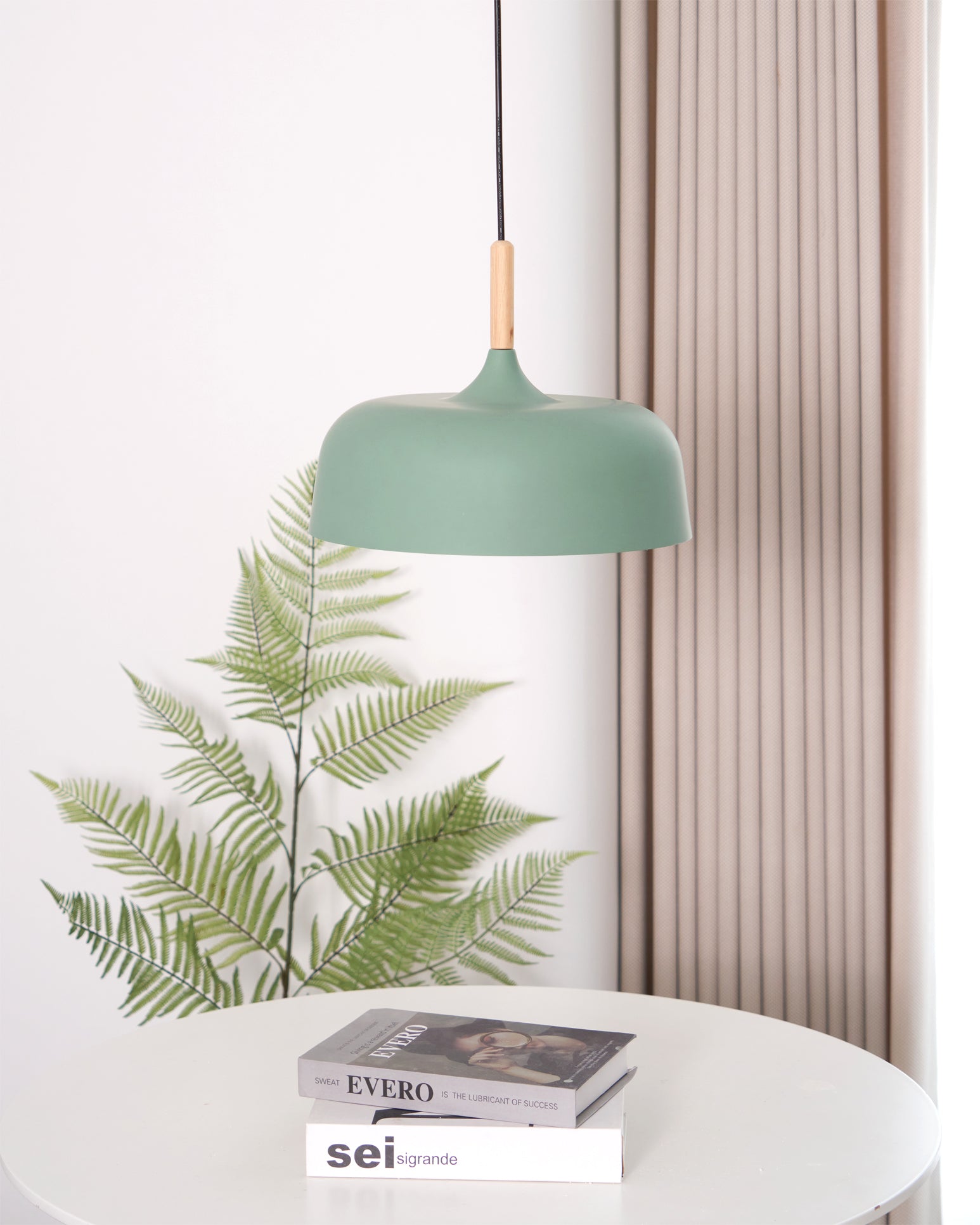 Acorn Pendant Light, Zinc Alloy Shade, Solid Oak Base, E27