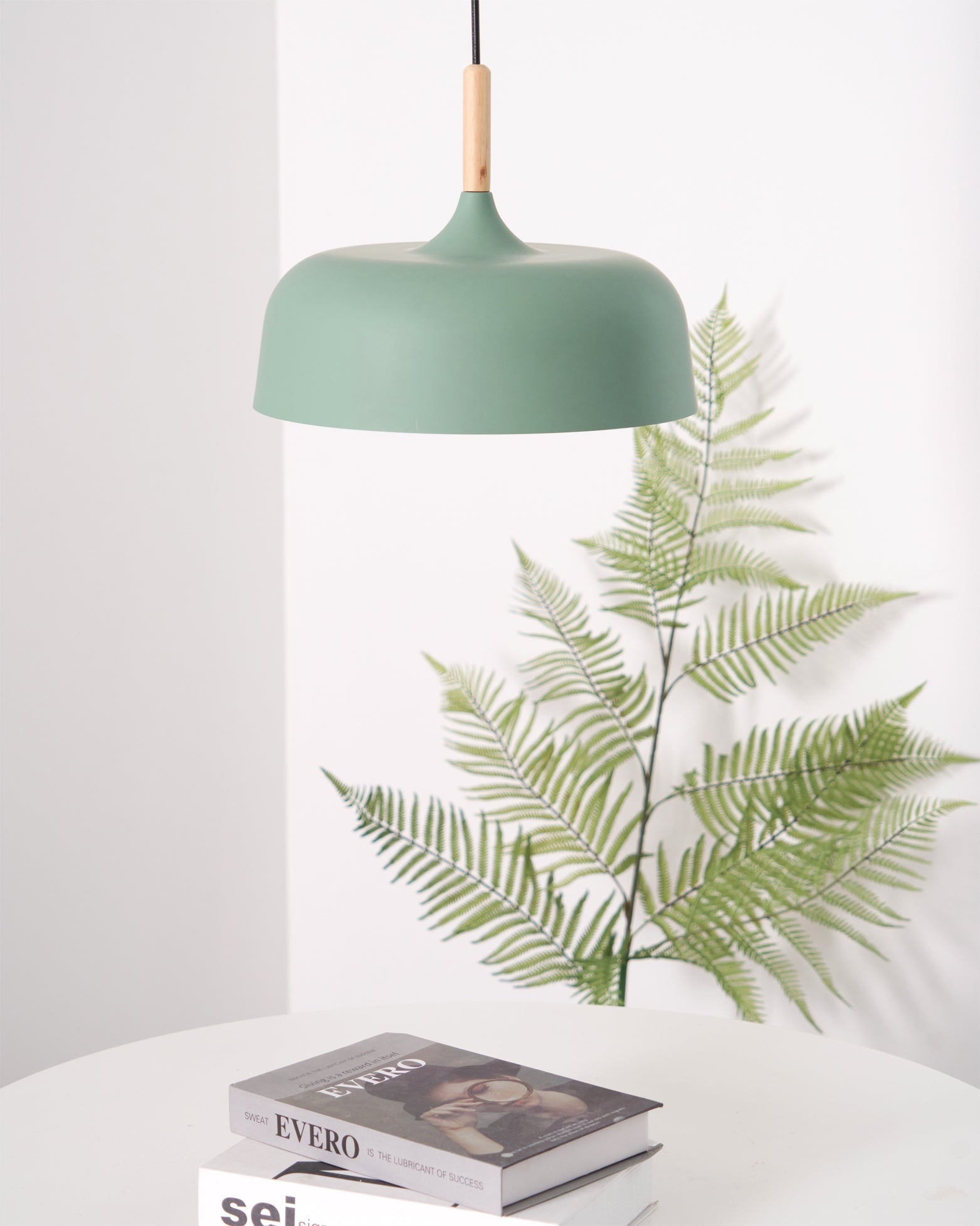 Acorn Pendant Light, Zinc Alloy Shade, Solid Oak Base, E27