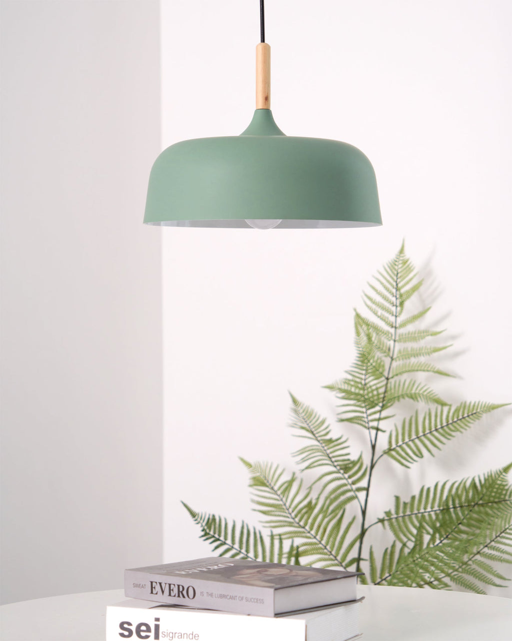 Acorn Pendant Light, Zinc Alloy Shade, Solid Oak Base, E27