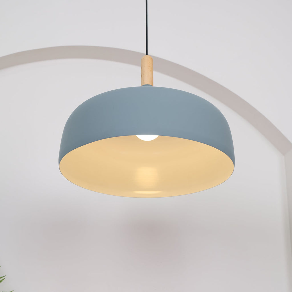 Acorn Pendant Light, Zinc Alloy Shade, Solid Oak Base, E27