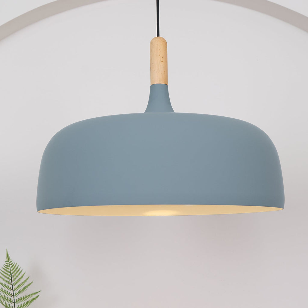 Acorn Pendant Light, Zinc Alloy Shade, Solid Oak Base, E27
