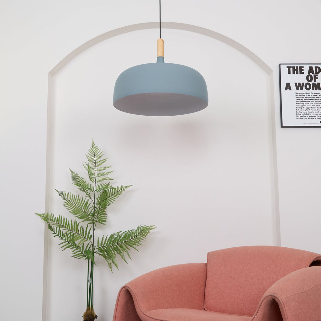 Acorn Pendant Light, Zinc Alloy Shade, Solid Oak Base, E27