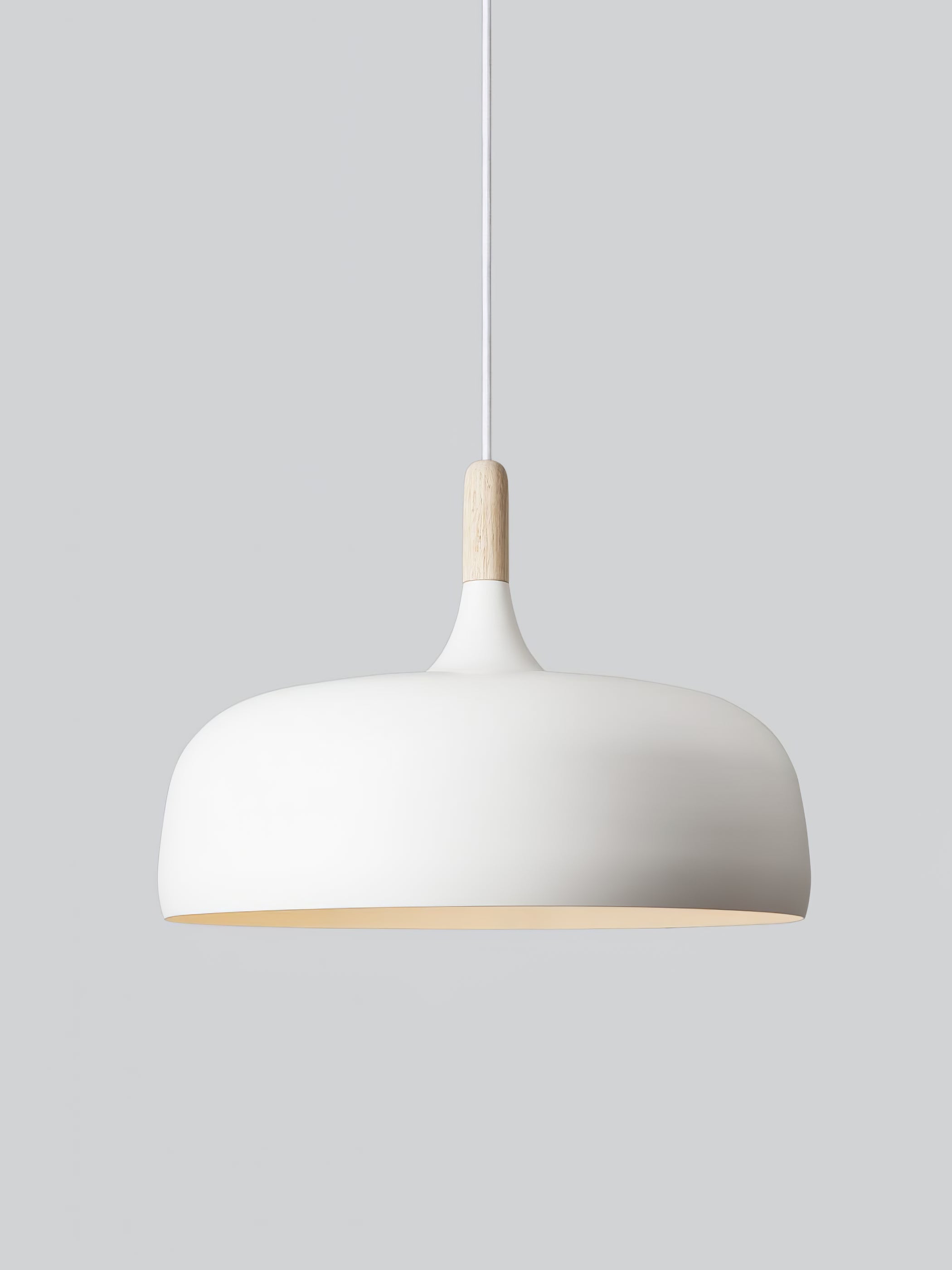 Acorn Pendant Light, Zinc Alloy Shade, Solid Oak Base, E27
