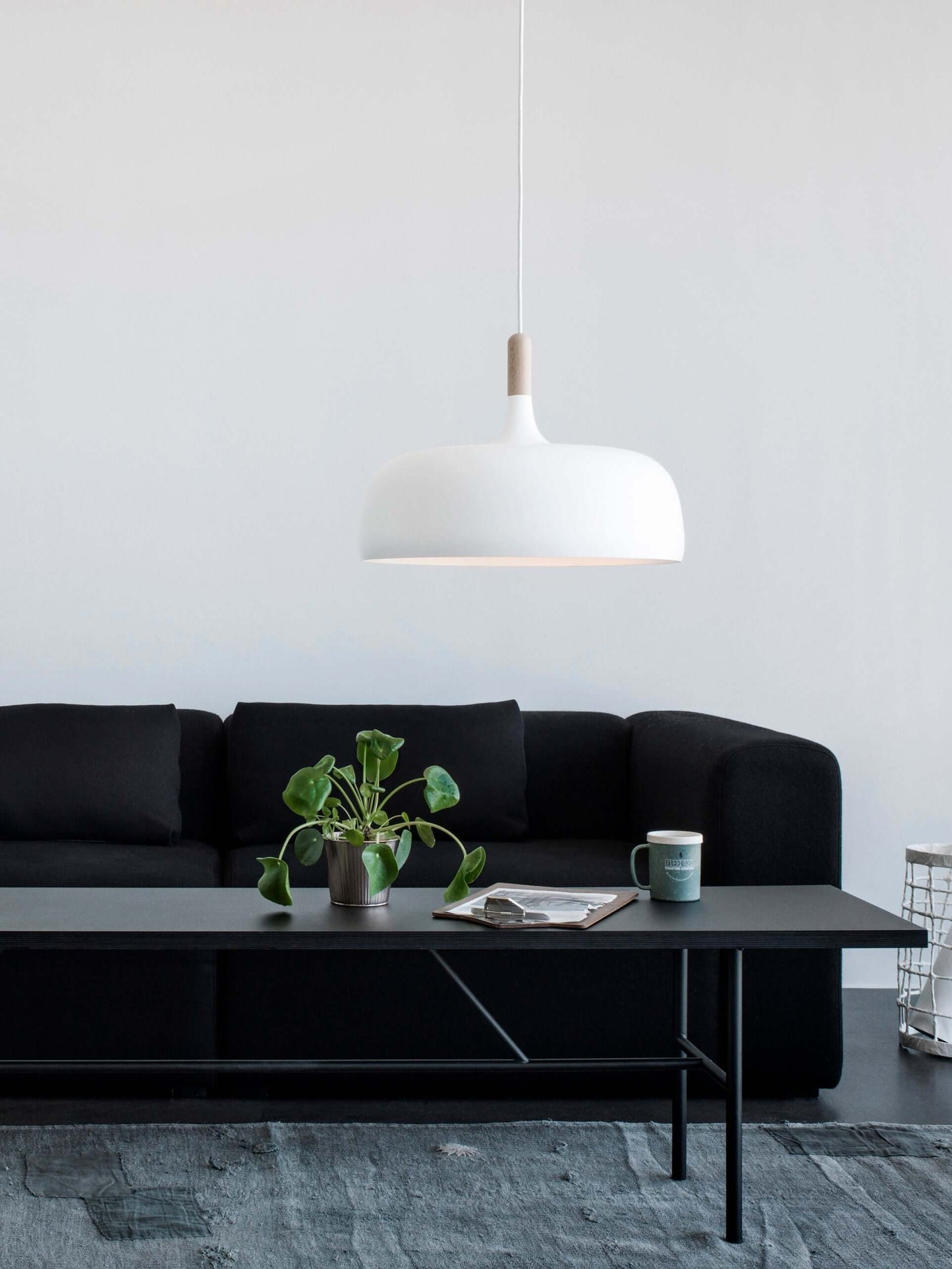 Acorn Pendant Light, Zinc Alloy Shade, Solid Oak Base, E27