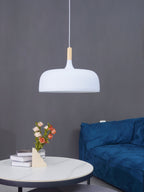 Acorn Pendant Light, Zinc Alloy Shade, Solid Oak Base, E27