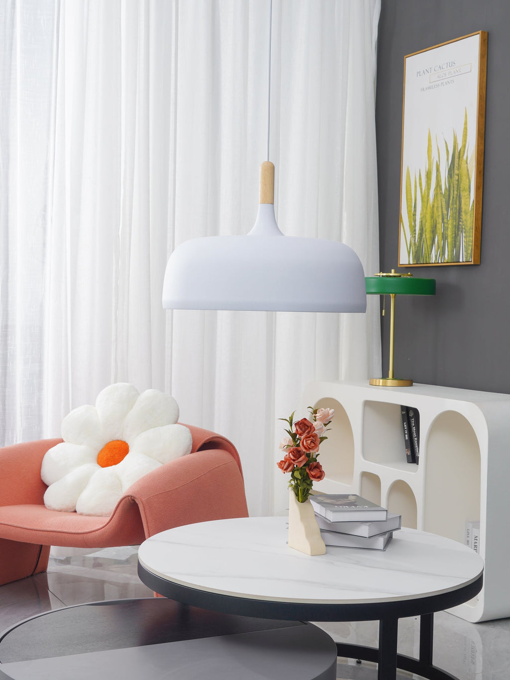 Acorn Pendant Light, Zinc Alloy Shade, Solid Oak Base, E27