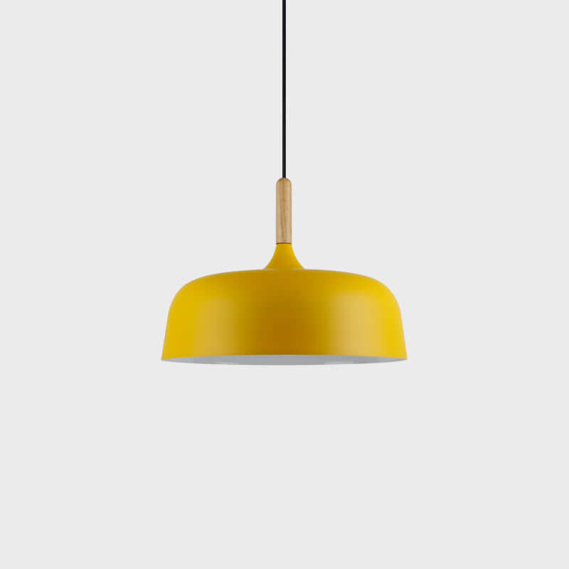 Acorn pendant light shown over a kitchen island setting