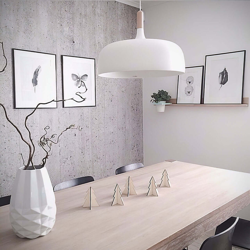 Acorn Pendant Light, Zinc Alloy Shade, Solid Oak Base, E27