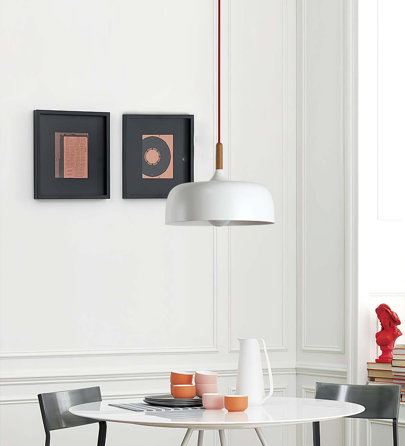 Acorn Pendant Light, Zinc Alloy Shade, Solid Oak Base, E27