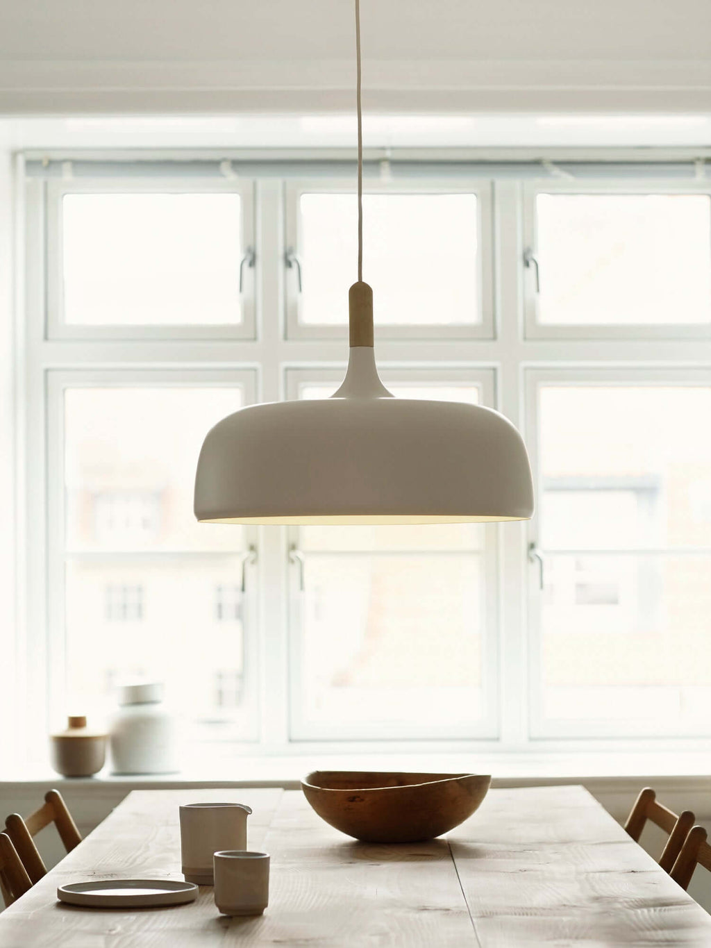Acorn Pendant Light, Zinc Alloy Shade, Solid Oak Base, E27