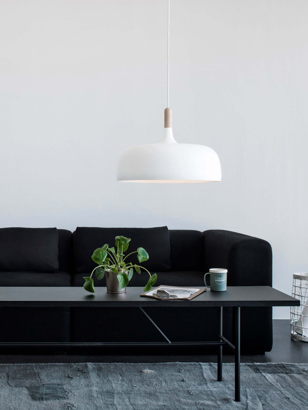 Acorn Pendant Light, Zinc Alloy Shade, Solid Oak Base, E27