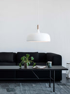 Acorn Pendant Light, Zinc Alloy Shade, Solid Oak Base, E27