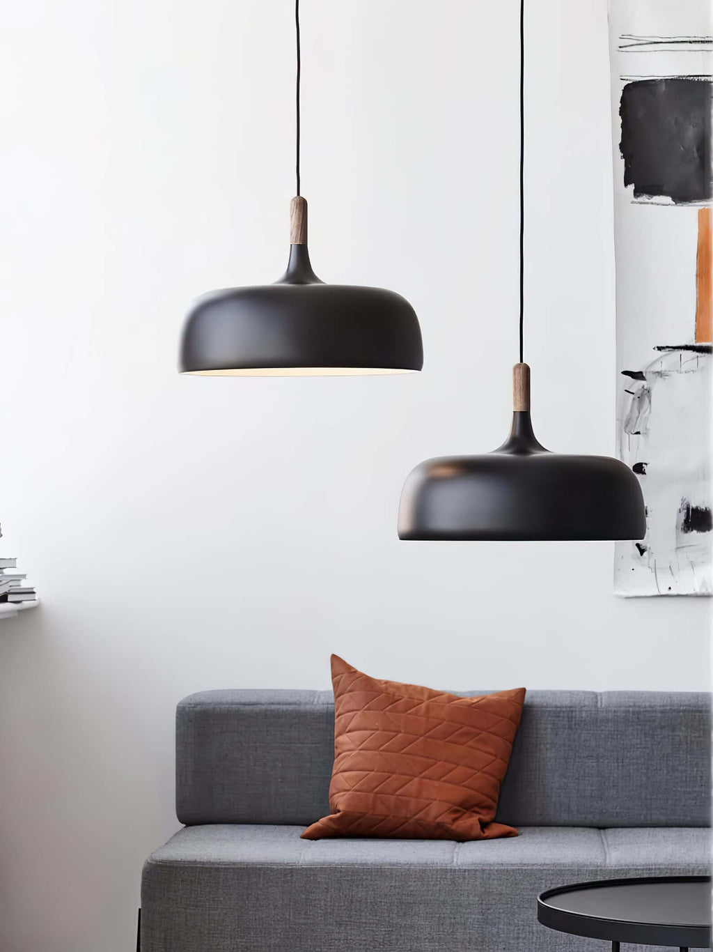 Acorn Pendant Light, Zinc Alloy Shade, Solid Oak Base, E27