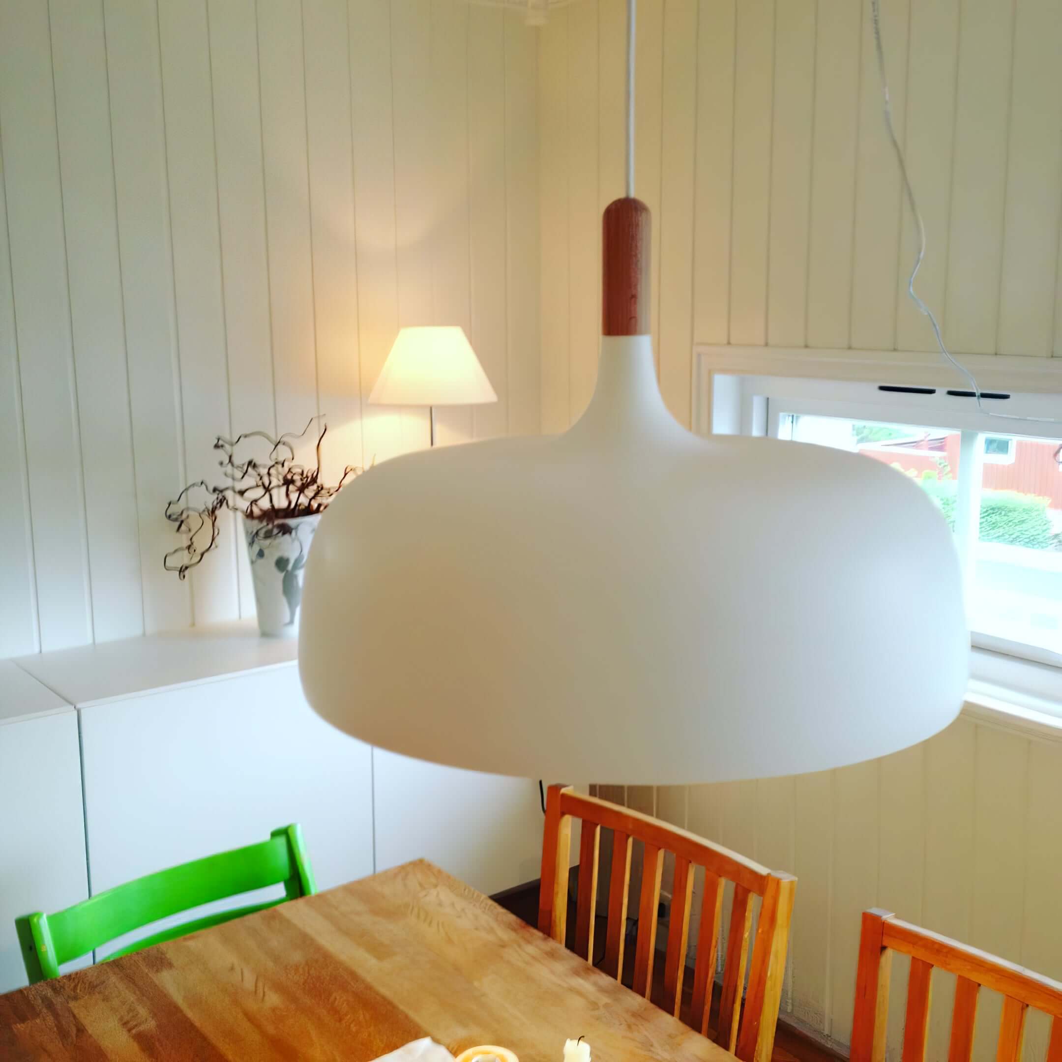 Acorn Pendant Light, Zinc Alloy Shade, Solid Oak Base, E27