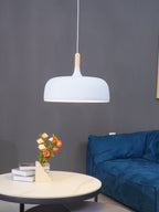 Acorn Pendant Light, Zinc Alloy Shade, Solid Oak Base, E27