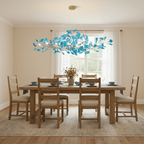 Ginkgo leaf chandelier showing full fanned canopy of leaves