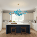 Ginkgo leaf chandelier rendering against a neutral backdrop