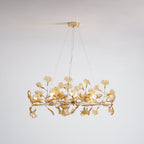 Lustre Feuille de Ginkgo, Feuilles en acrylique, Cadre or ou chrome, G9