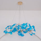 Lustre Feuille de Ginkgo, Feuilles en acrylique, Cadre or ou chrome, G9
