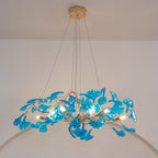 Lustre Feuille de Ginkgo, Feuilles en acrylique, Cadre or ou chrome, G9