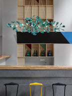 Lustre Feuille de Ginkgo, Feuilles en acrylique, Cadre or ou chrome, G9