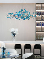 Lustre Feuille de Ginkgo, Feuilles en acrylique, Cadre or ou chrome, G9