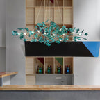 Lustre Feuille de Ginkgo, Feuilles en acrylique, Cadre or ou chrome, G9