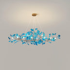 Lustre Feuille de Ginkgo, Feuilles en acrylique, Cadre or ou chrome, G9