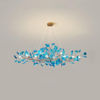 Lustre Feuille de Ginkgo, Feuilles en acrylique, Cadre or ou chrome, G9