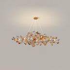 Lustre Feuille de Ginkgo, Feuilles en acrylique, Cadre or ou chrome, G9