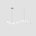 Acrylic pearl chandelier with white orbs and polished frame