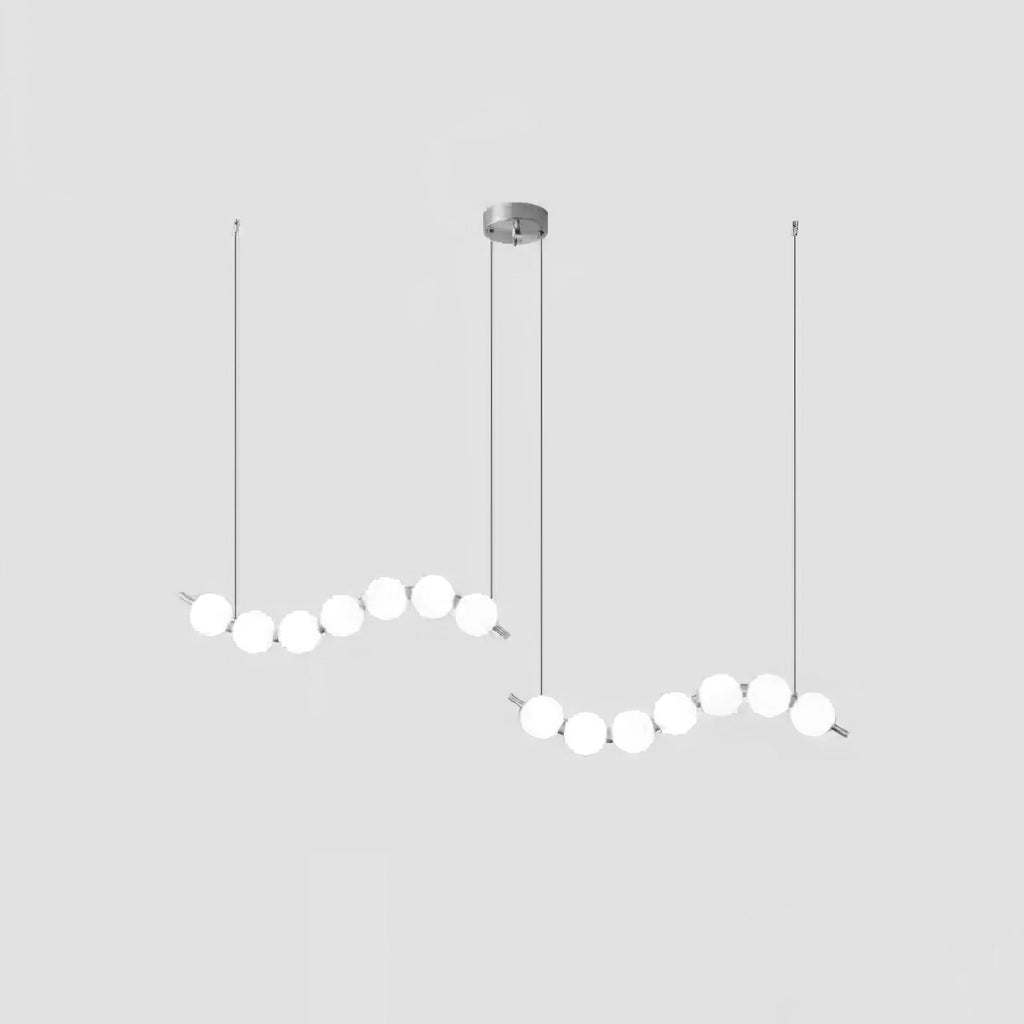 Acrylic pearl chandelier with metal frame and soft pearl light